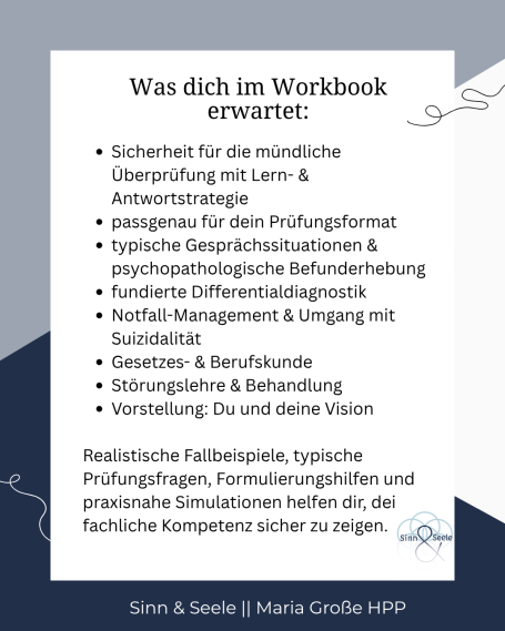 Workbook zur mündlichen Prüfung Heilpraktiker für Psychotherapie